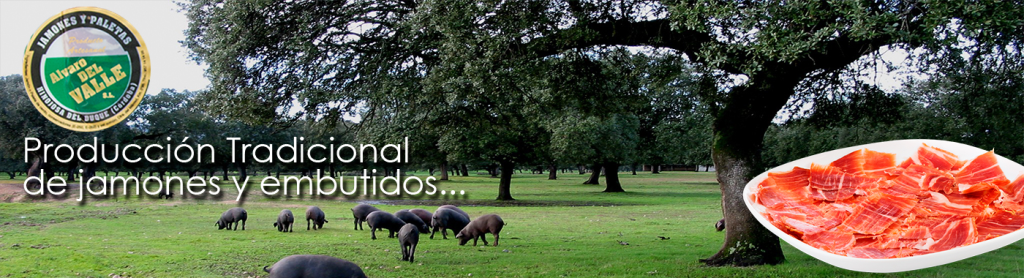 Jamones y Embutidos Álvaro del Valle cerdos comiendo bellotas